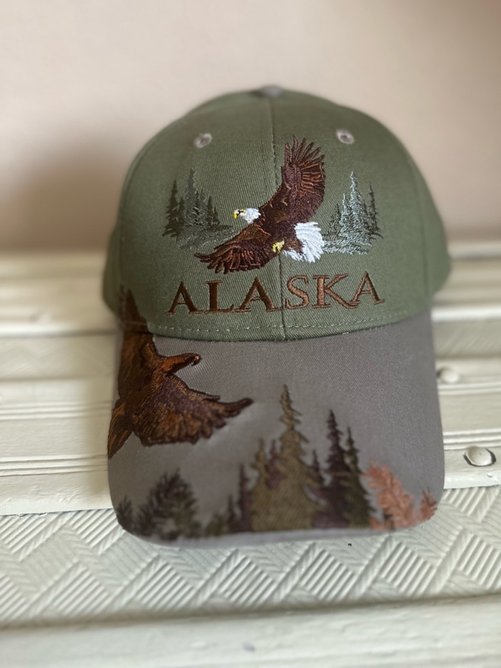 Alaska Eagle Embroidered Hat Arctic Circle USA Outdoors Cap